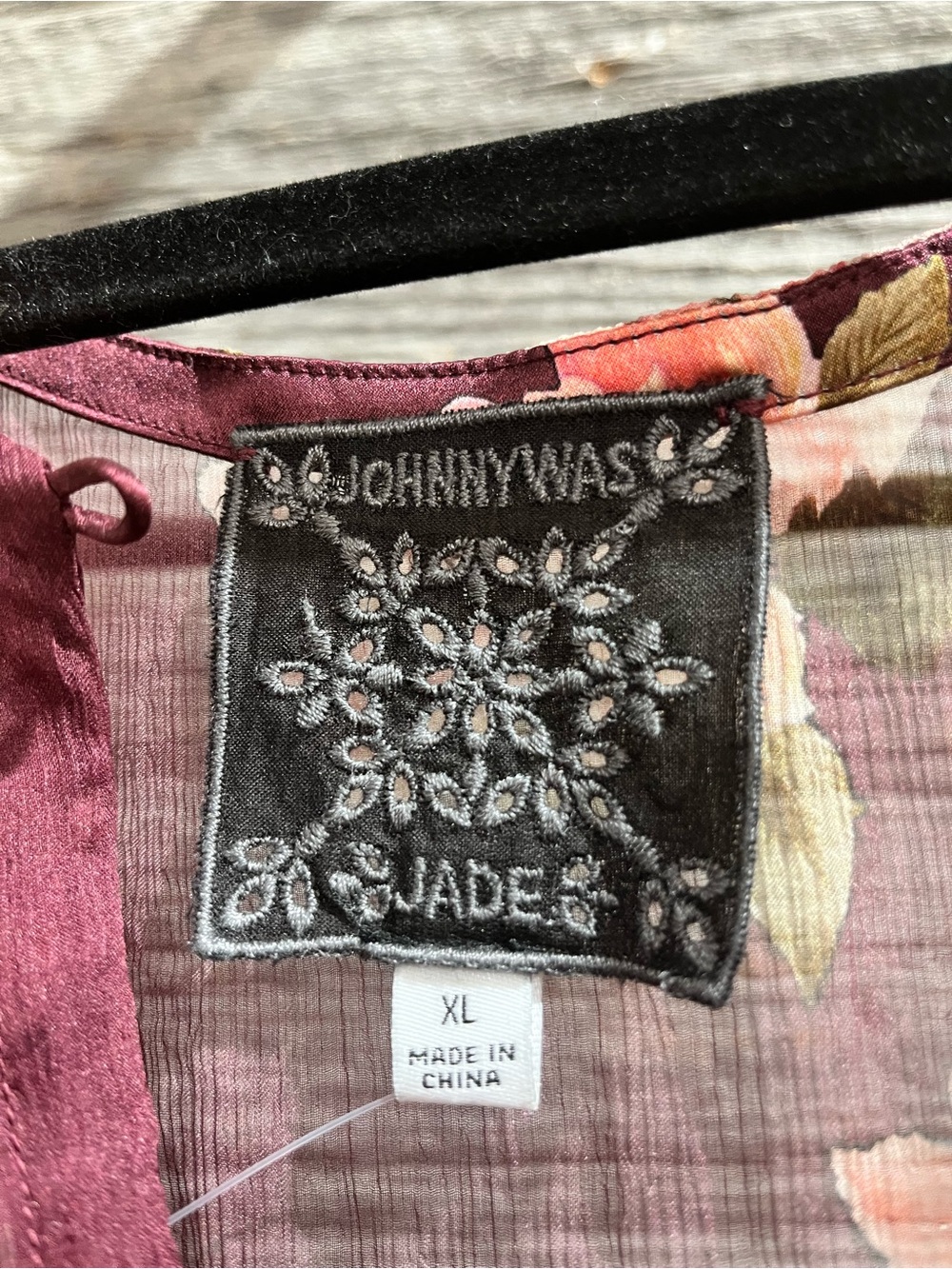 Johnny Was Winonna Silk Floral Sheer Maxi Dress Plum - Picture 9 of 10